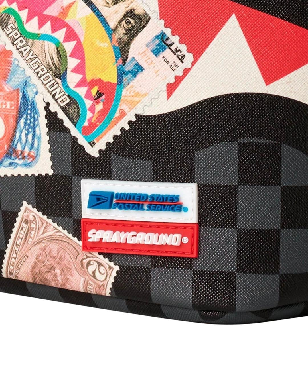 Zaino Sprayground nero USPS HALF STAMPS BACKPACK