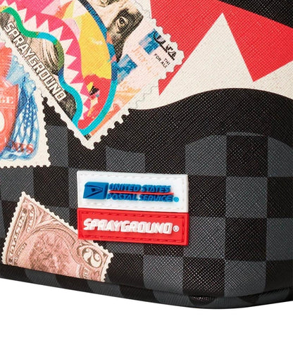 Zaino Sprayground nero USPS HALF STAMPS BACKPACK