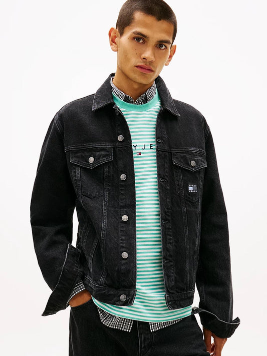 Giubbotto Tommy Jeans "Traker Flag" in jeans uomo