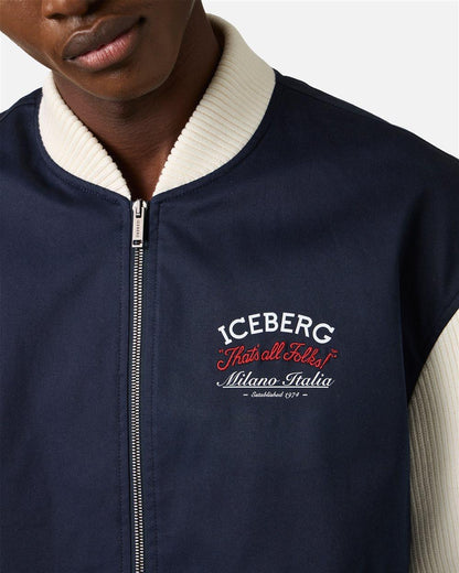 Giubbotto Iceberg con dettagli in maglia uomo