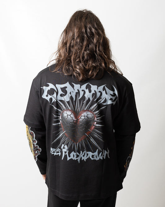 T-Shirt Comme des Fuckdown con doppia manica e stampa uomo