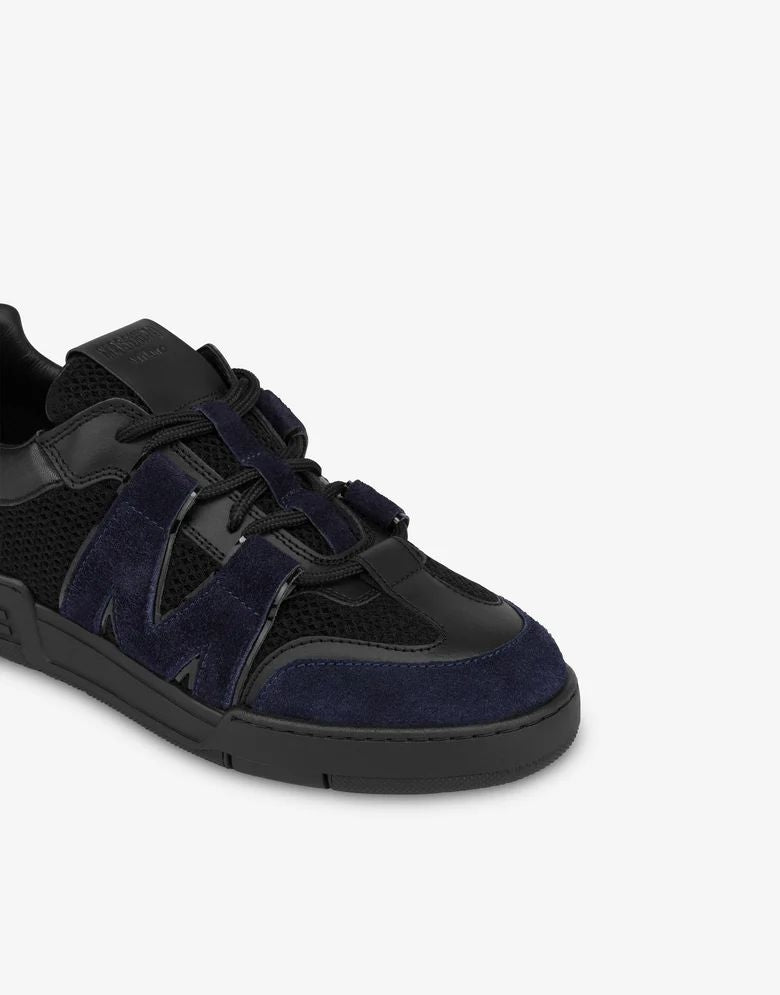 Sneakers Moschino con dettagli in suede uomo