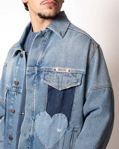 Giubbotto Moschino in denim con patch