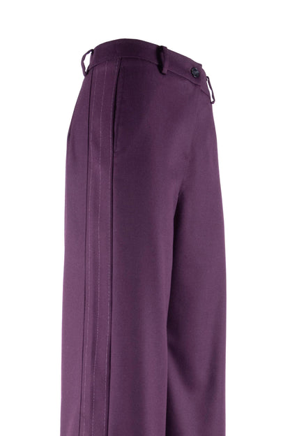Pantalone Nenette con inserti laterali gessati