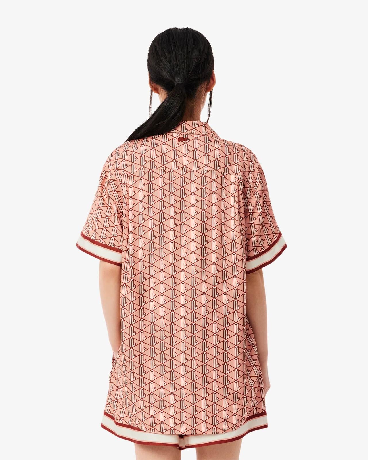 Camicia Lacoste con logo monogram allover