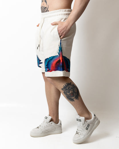 Bermuda Marcelo Burlon in felpa "Icon Wings" uomo