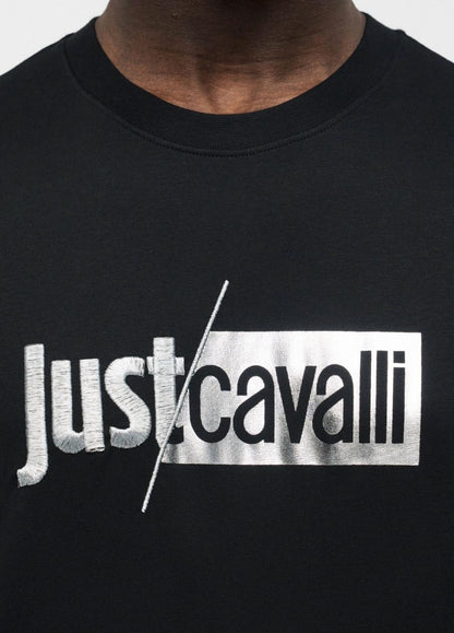 T-Shirt Just Cavalli girocollo con logo lucido e ricamo  uomo