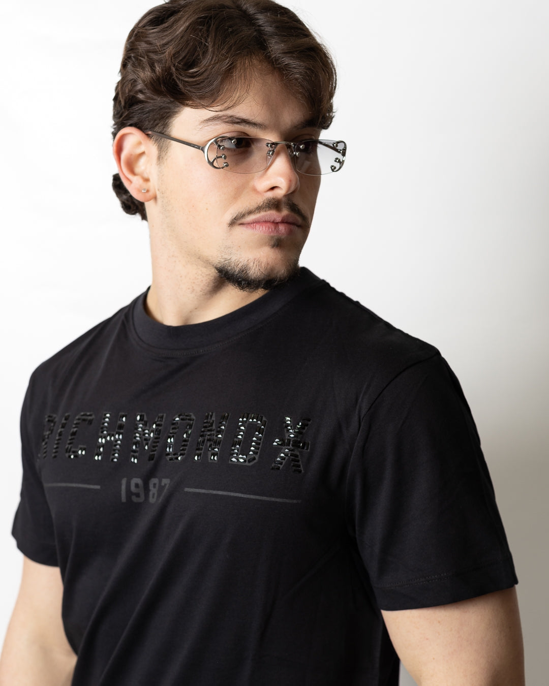 T-Shirt Richmond X con logo strass uomo