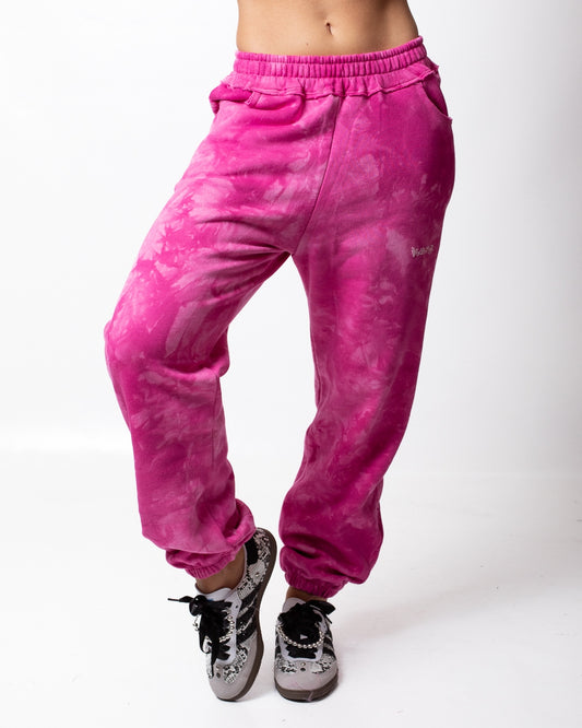 Pantalone Disclaimer in felpa effetto tie dye donna