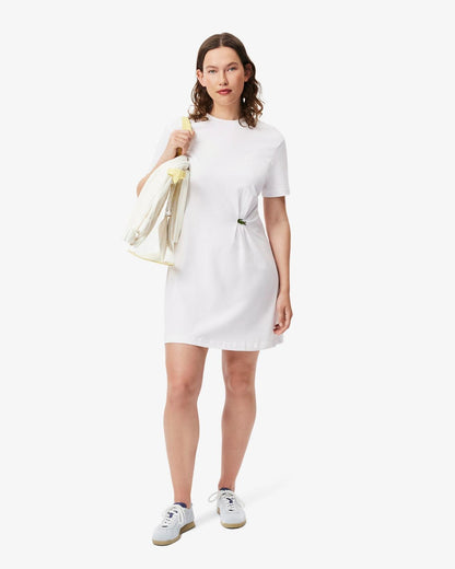 Abito Lacoste drappeggiato con logo donna