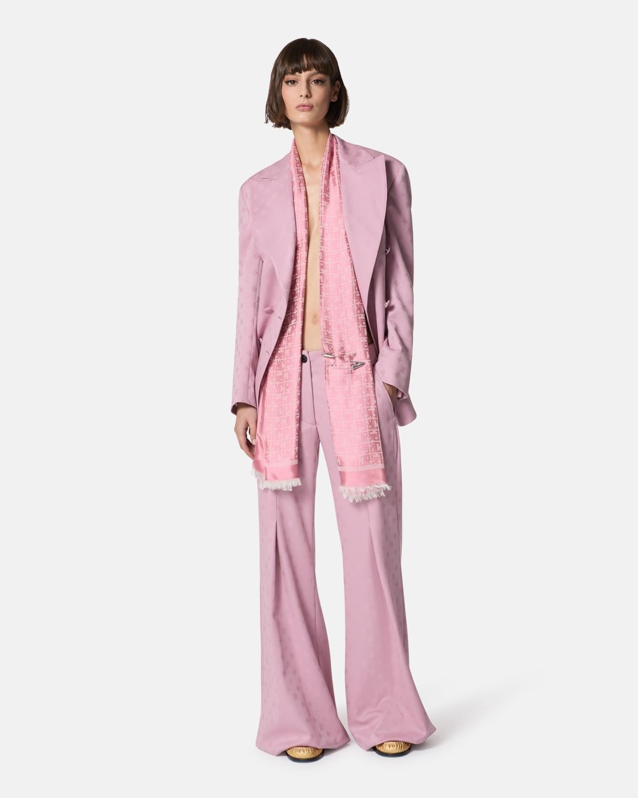 Pantalone John Richmond chino in lana con logo jacquard donna