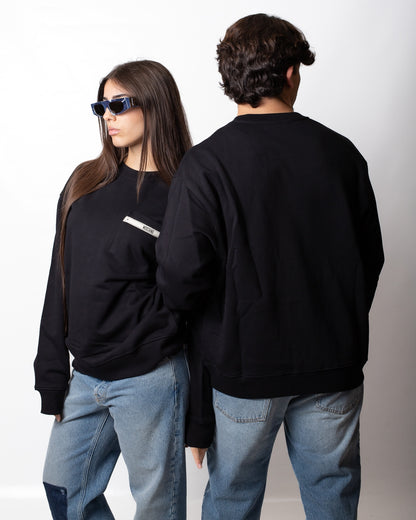 Felpa Moschino girocollo con taschino logato