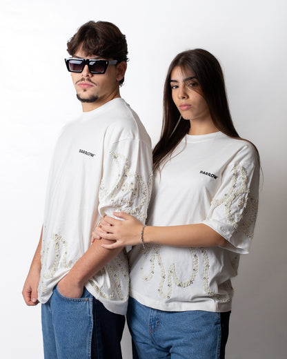 T-Shirt Barrow con perline e strass
