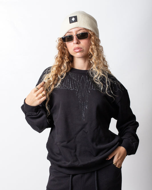 Felpa Marcelo Burlon girocollo con strass donna