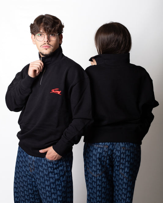 Felpa MSGM a mezza zip con logo ricamato