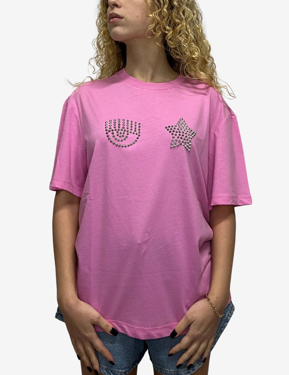 T-Shirt Chiara Ferragni con borchie donna