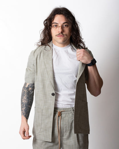 Giacca blazer Liu Jo monopetto a maniche corte uomo