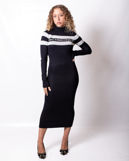 Abito Richmond X lungo in maglia con banda logata donna