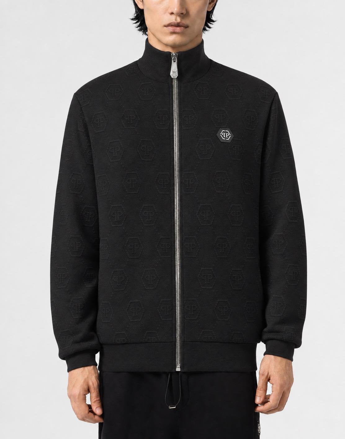Felpa Philipp Plein Jacquard Monogram con patch logo