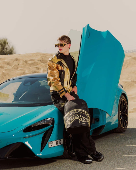 Zaino Sprayground nero "That gold drap backpack"
