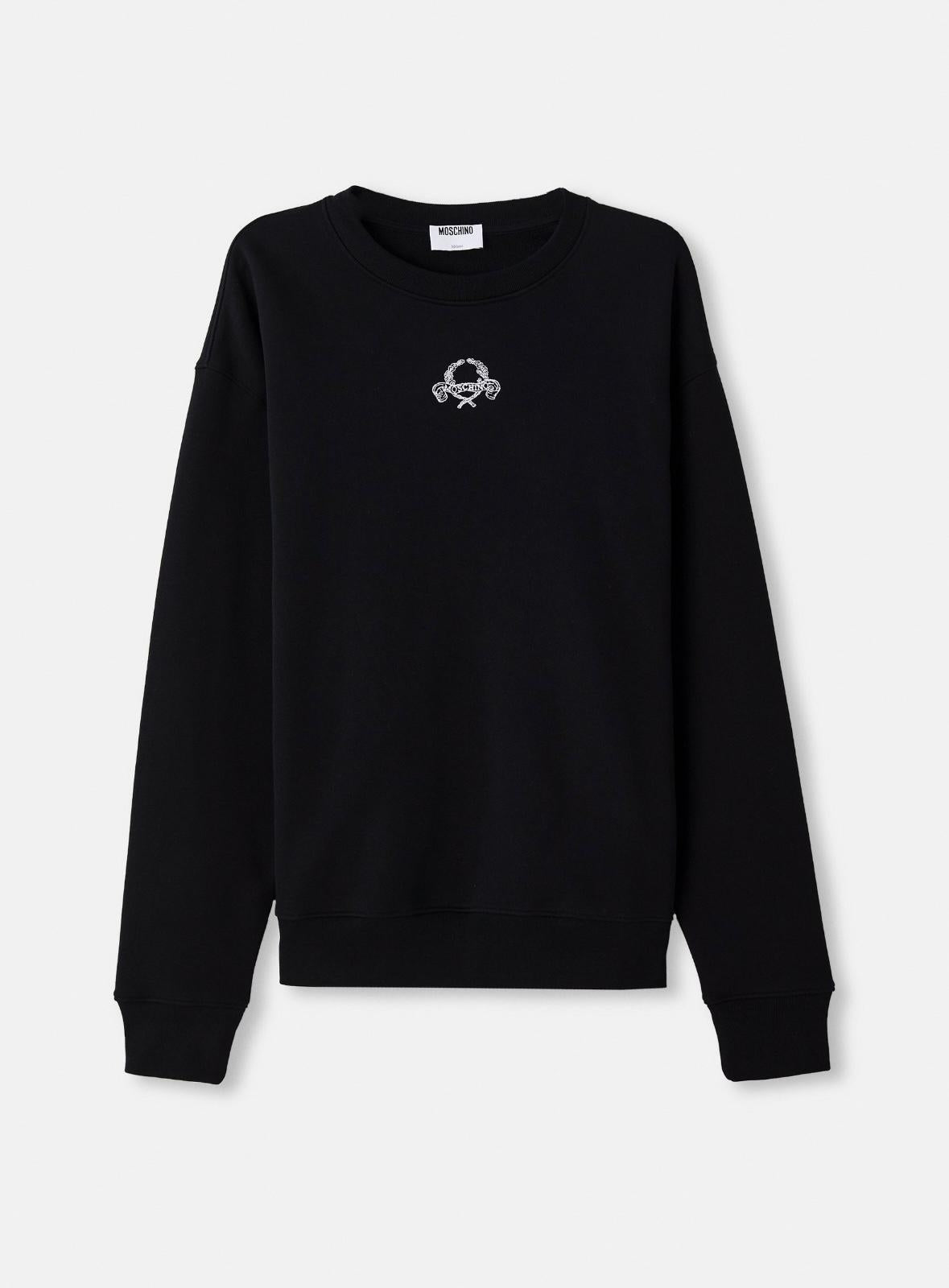 Felpa Moschino girocollo "Laurel Crown" uomo