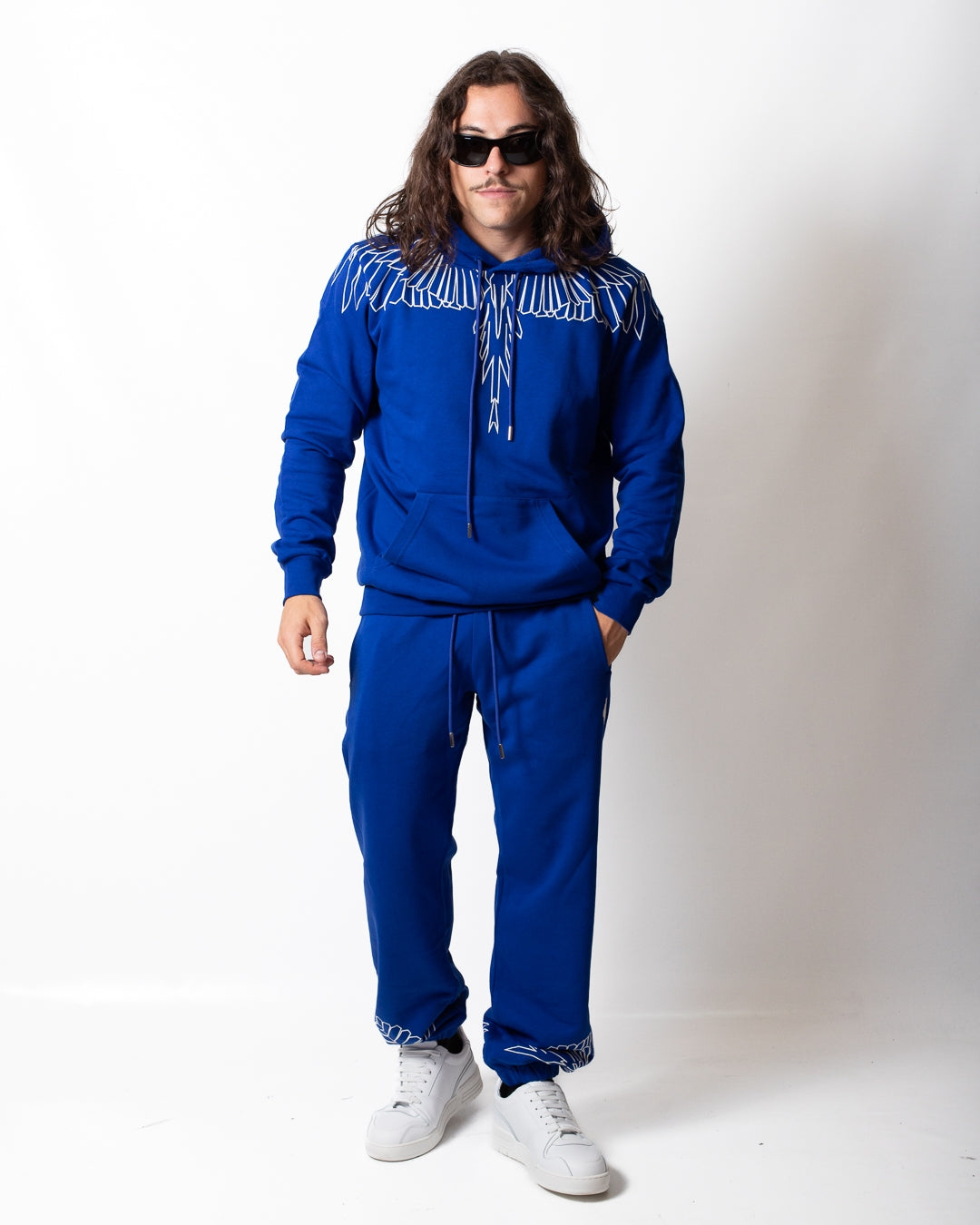 Felpa Marcelo Burlon con cappuccio e logo wings basic uomo