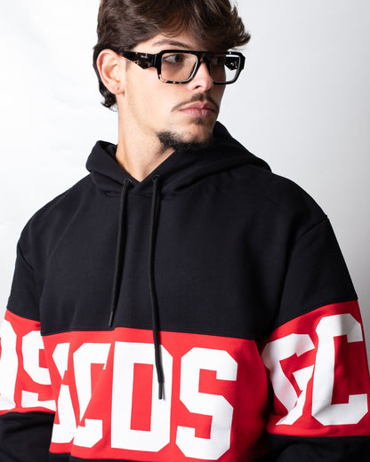 Felpa GCDS in piquet con cappuccio "Band Logo"