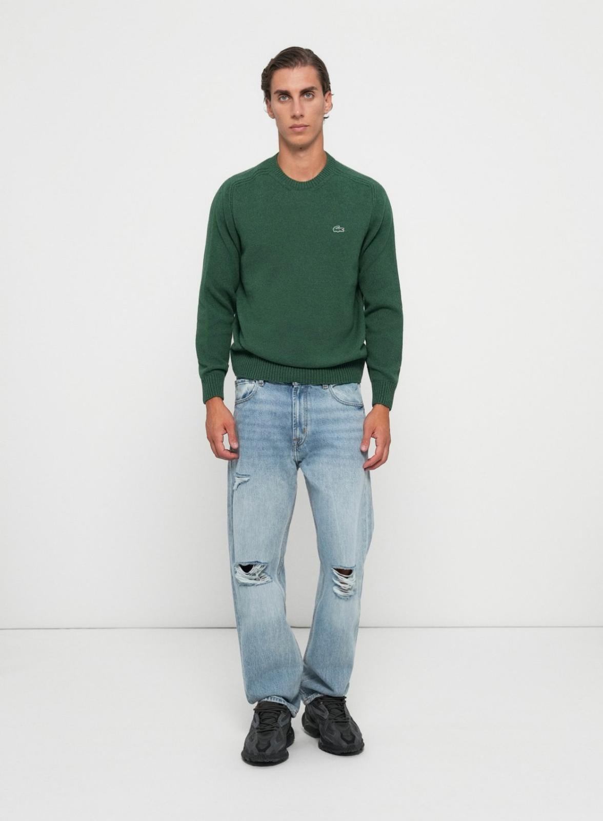 Maglia Lacoste girocollo in misto lana uomo