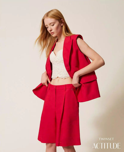 Bermuda Twinset Actitude in misto lino donna