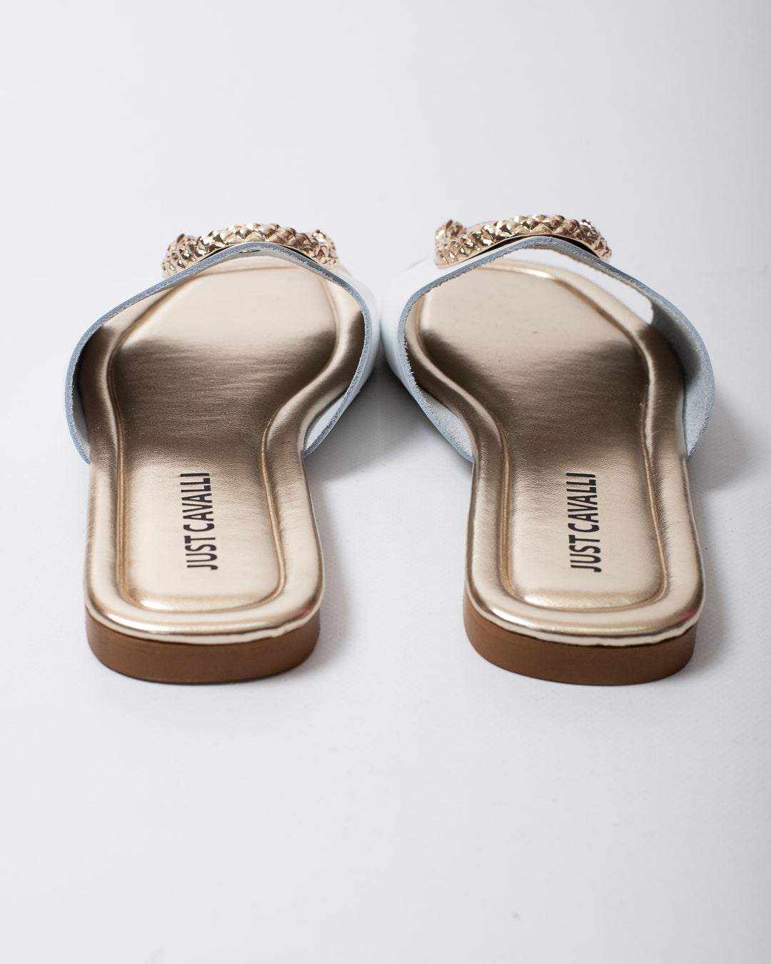 Ciabatte Just Cavalli in pelle con placca logata donna