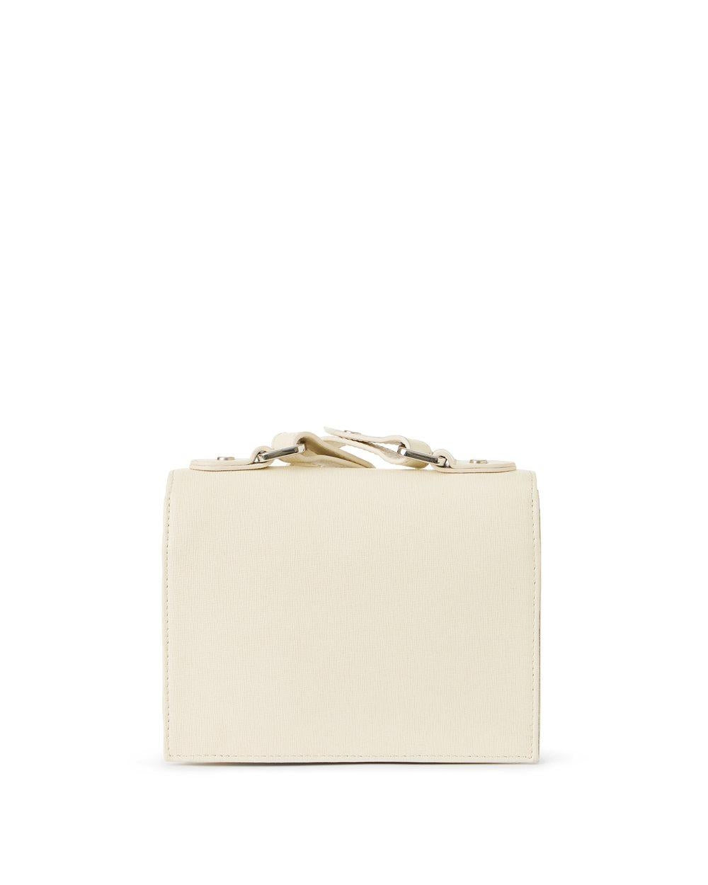 Borsa Iceberg in pelle saffiano con tracolla e placca logata donna