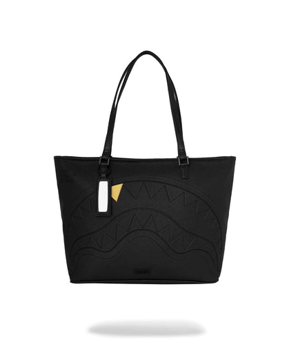Borsa Sprayground nero BLACKED OUT EMBOSSED GOLD TOOTH TOTE