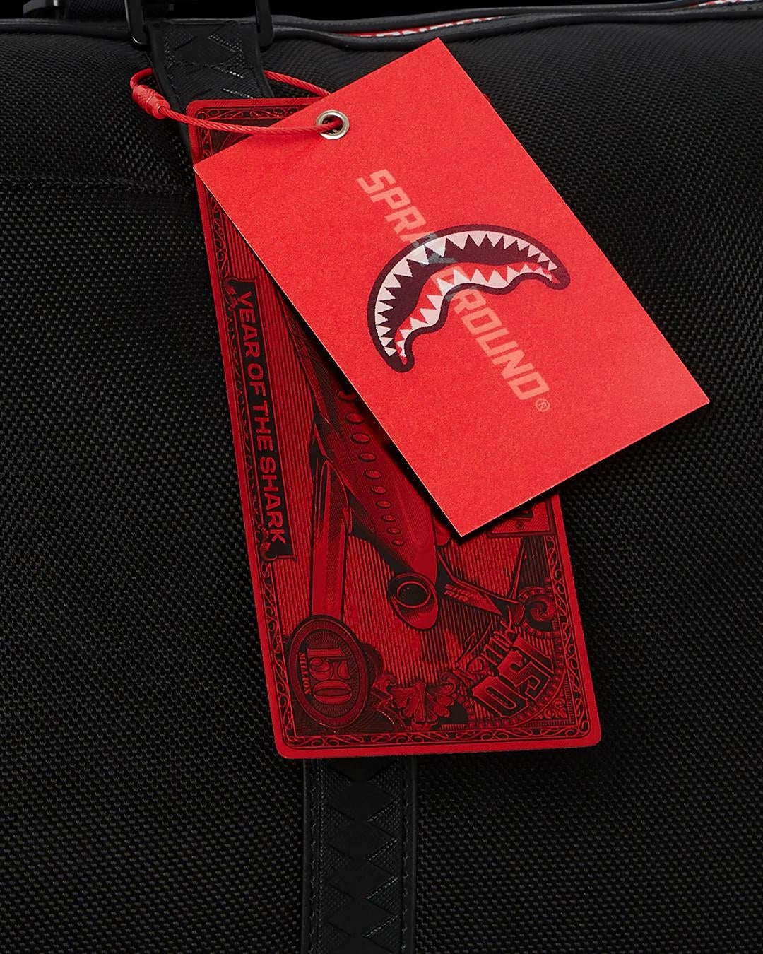 Borsone Sprayground nero Printed zipper shark duffle  large duffle