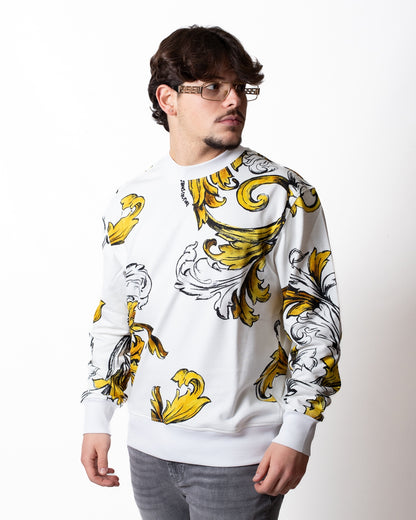 Felpa Versace Jeans Couture girocollo "Barocco Outline" uomo
