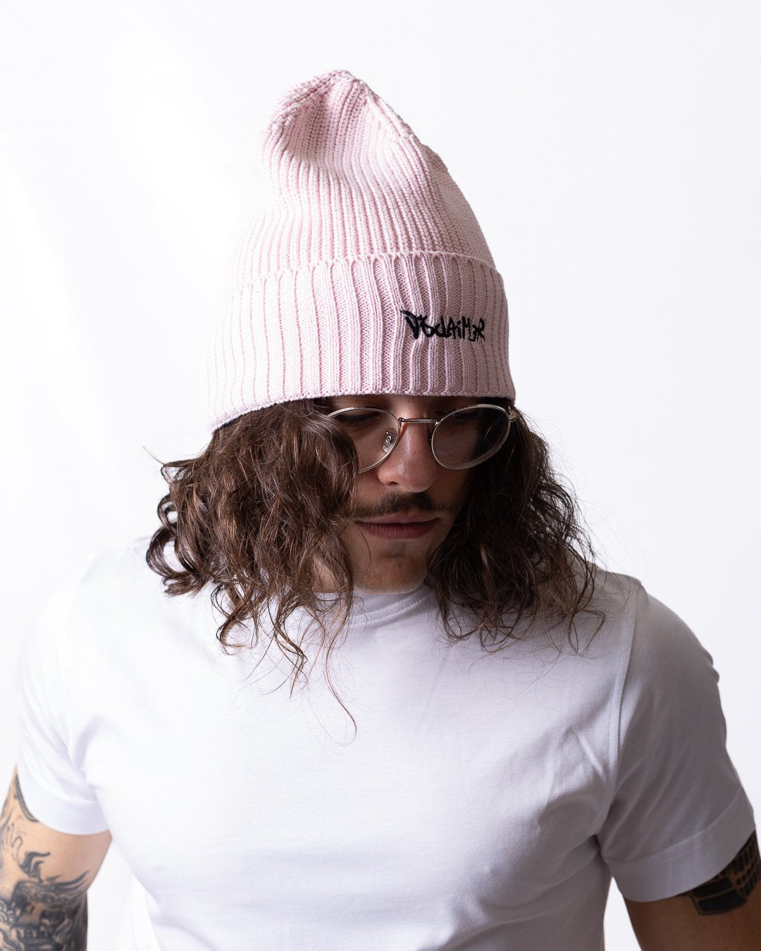 Cappello Disclaimer con risvolto e logo ricamato