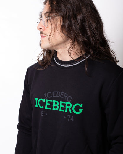 Felpa Iceberg girocollo stampata uomo