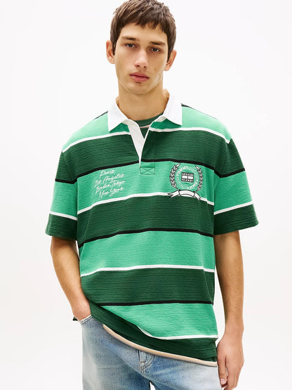 Polo Tommy Jeans relaxed "Stripe Rugby" uomo