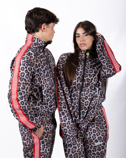 Felpa Barrow fullzip animalier in nylon