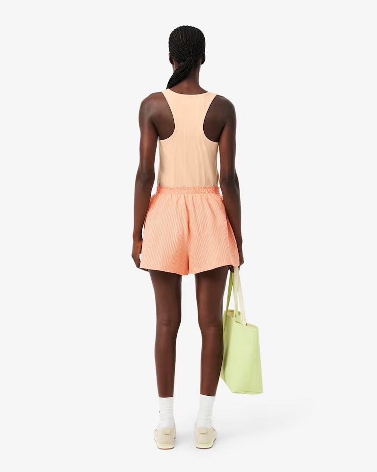 Bermuda Lacoste a strisce in misto lino donna