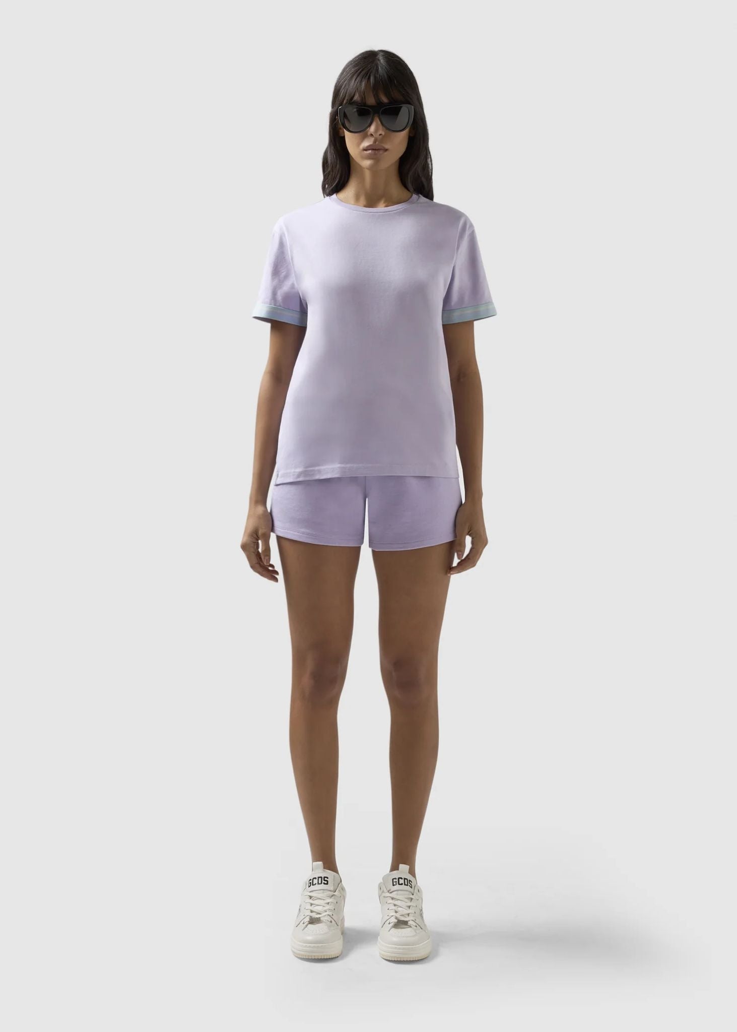 Short GCDS Essentials in felpa "Logo Tape" donna