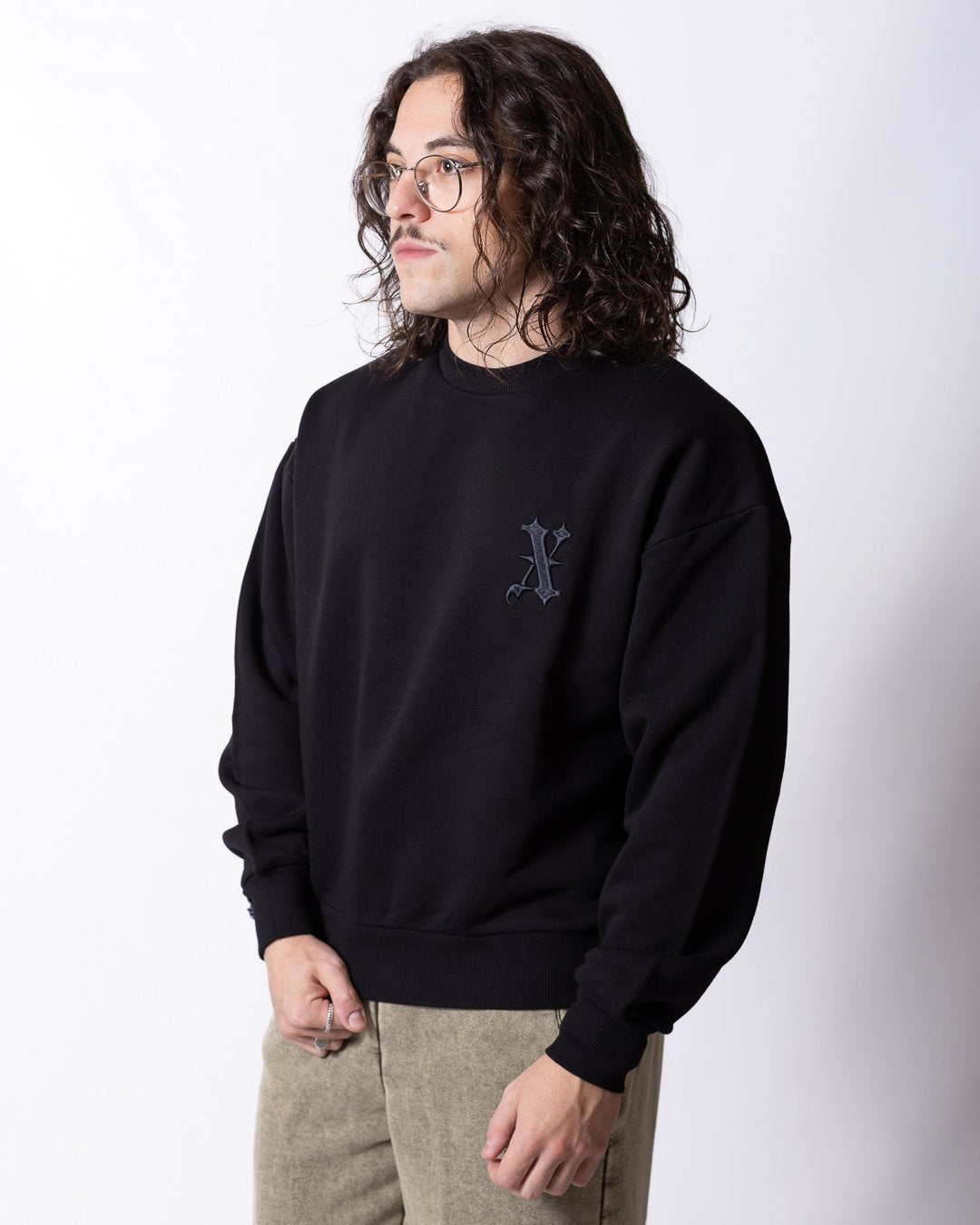 Felpa Richmond X con logo ricamato fronte-retro