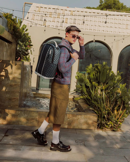 Zaino Sprayground bianco "Upscale check backpack" 