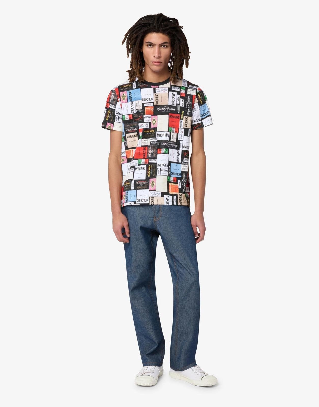 T-Shirt Moschino "Labels All-over" uomo