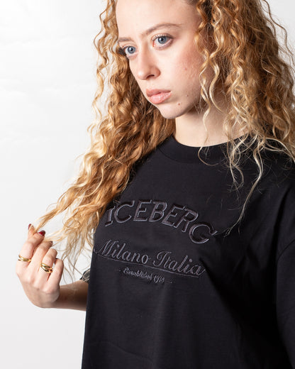 T-Shirt Iceberg boxy fit con ricamo donna