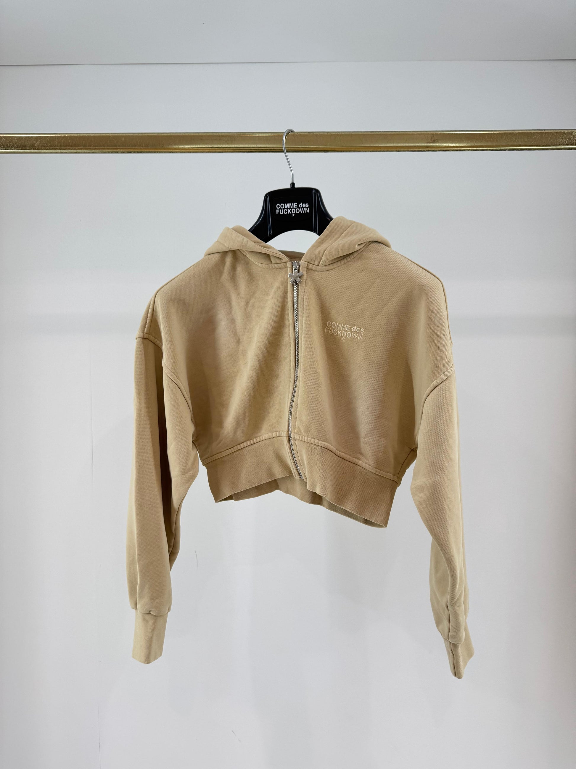 Felpa Comme des Fuckdown cropped fullzip con cappuccio donna