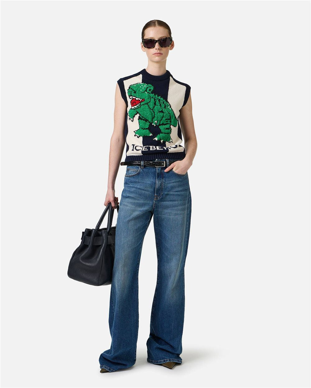 Gilet Iceberg in maglia con ricamo donna