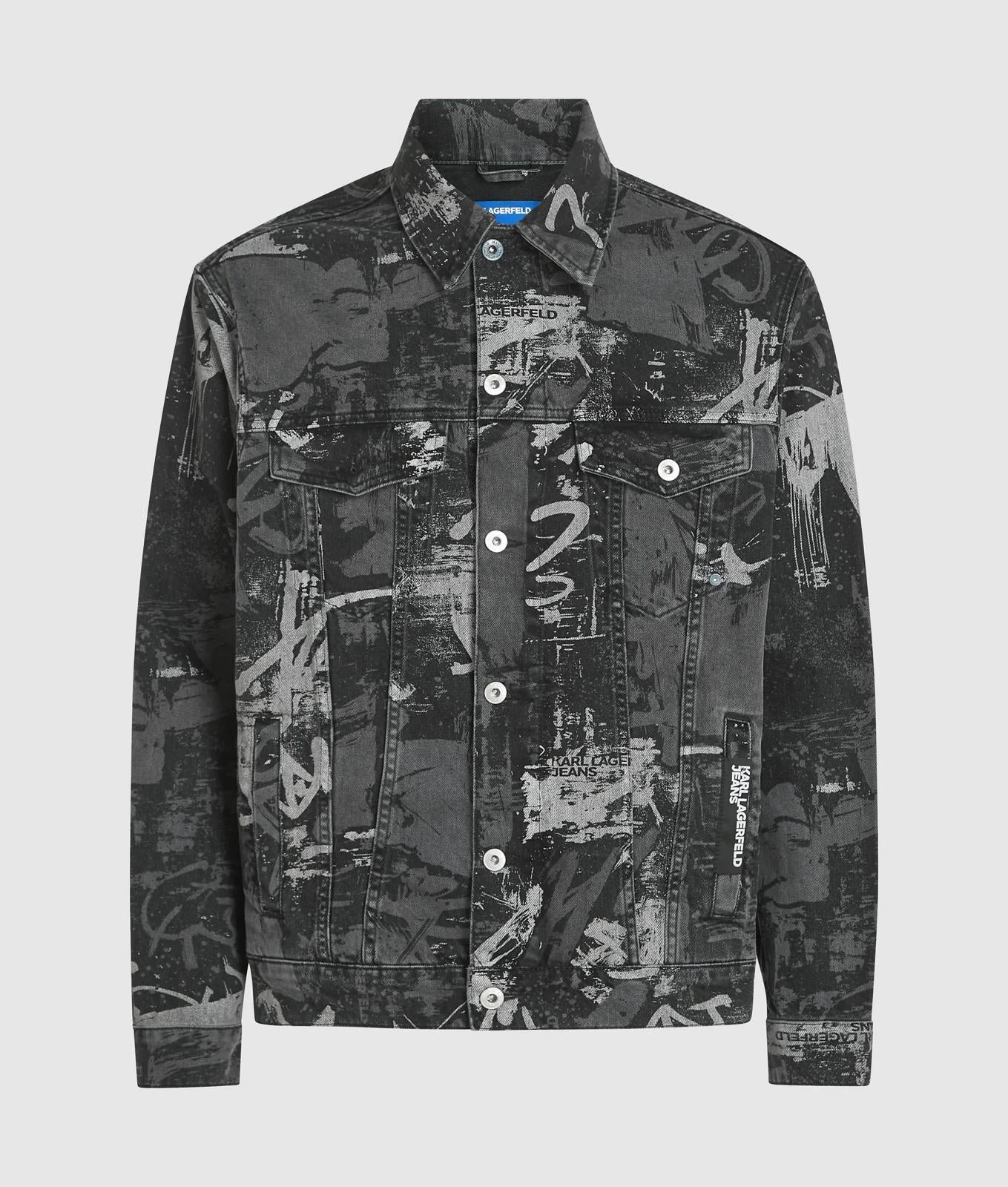 Giubbotto Karl Lagerfeld Jeans in denim stampato uomo