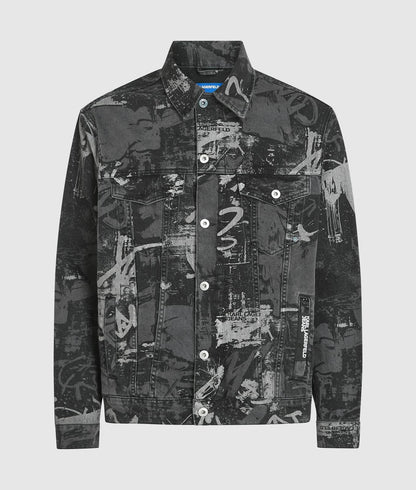 Giubbotto Karl Lagerfeld Jeans in denim stampato uomo