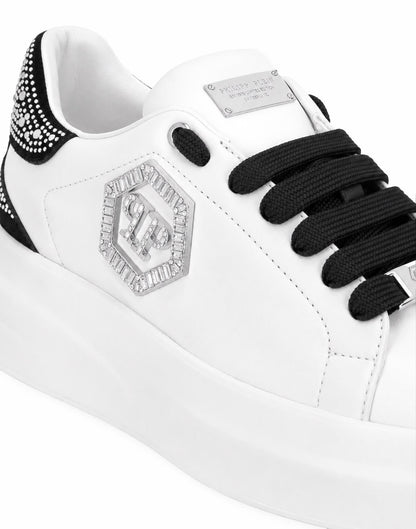 Scarpe Philipp Plein in pelle con logo e brillantini