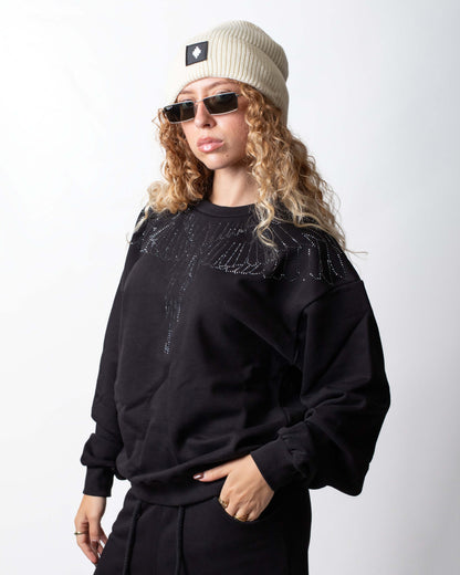 Felpa Marcelo Burlon girocollo con strass donna